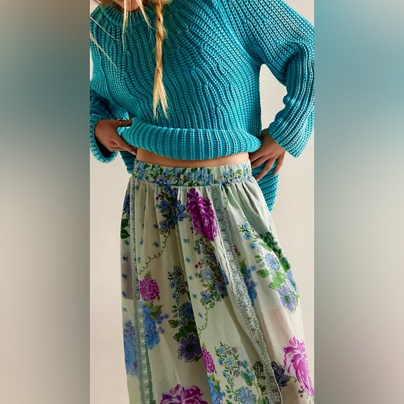 Free People Hey Lover Printed Sleep Pants – Sky Combo | NWT | Small | SOLD OUT - Picture 2 of 14